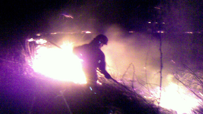 Pożar trawy w 2010 r.