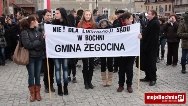 Wiec w obronie Sądu Rejonowego w Bochni, 27 II 2012