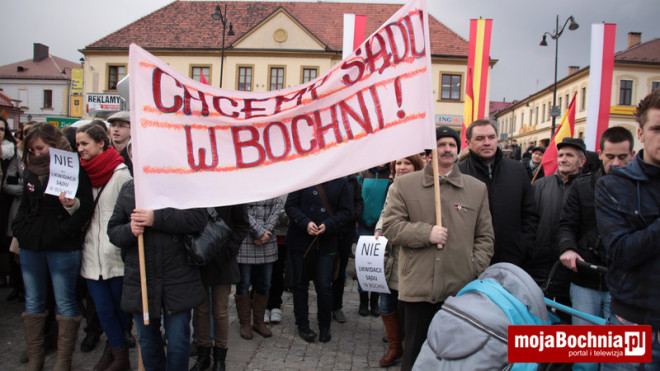 Wiec w obronie Sądu Rejonowego w Bochni, 27 II 2012