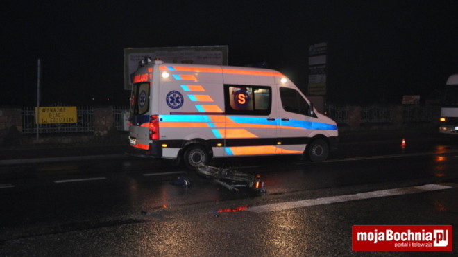 Łapczyca: wypadek z udziałem motocyklisty, 20 XI 2013