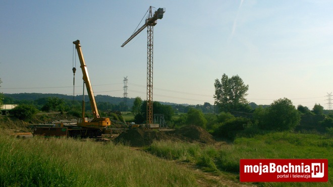 Budowa mostu w Stradomce, czerwiec 2014