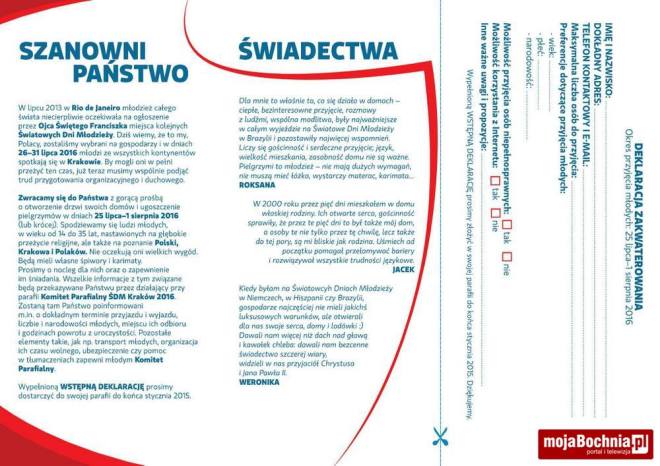 Światowe Dni Młodzieży – informacje organizacyjne