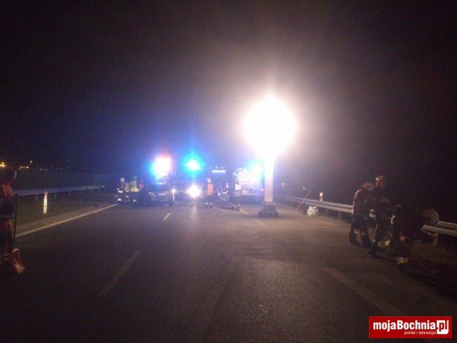 Skutki kolizji na autostradzie A4 w Stanisławicach