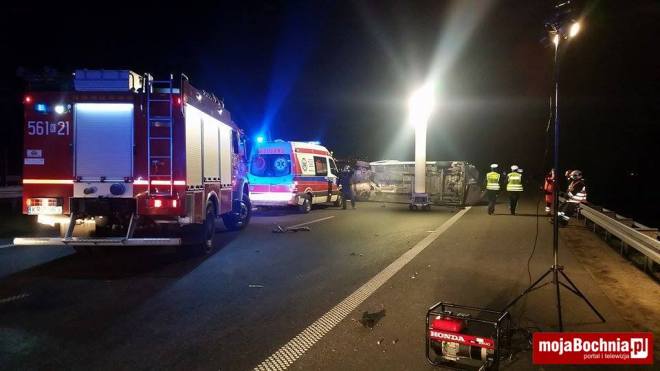 Skutki kolizji na autostradzie A4 w Stanisławicach